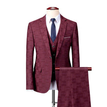 Cargar imagen en el visor de la galería, Terno Masculino Classic Quadriculado Elite Paletó + Colete + Calça MM07 - Urbano Elite
