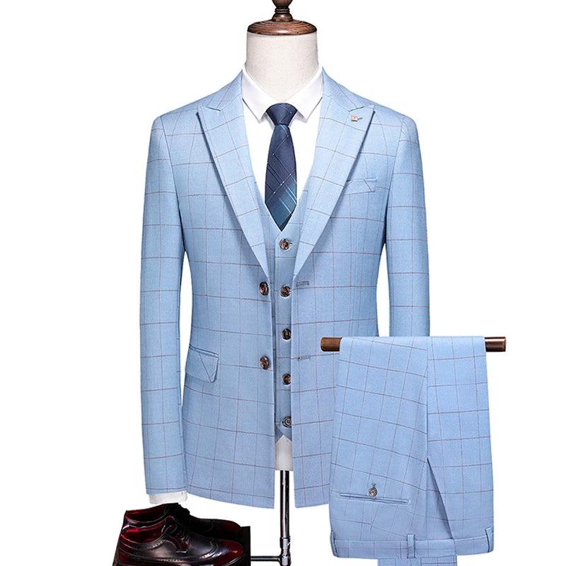 Terno Masculino Xadrez Maverick Paletó + Colete + Calça MM05 - Urbano Elite