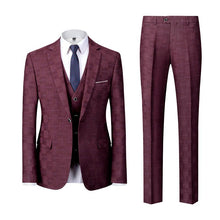 Cargar imagen en el visor de la galería, Terno Masculino Classic Quadriculado Elite Paletó + Colete + Calça MM07 - Urbano Elite
