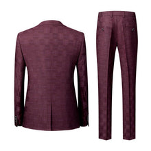 Cargar imagen en el visor de la galería, Terno Masculino Classic Quadriculado Elite Paletó + Colete + Calça MM07 - Urbano Elite
